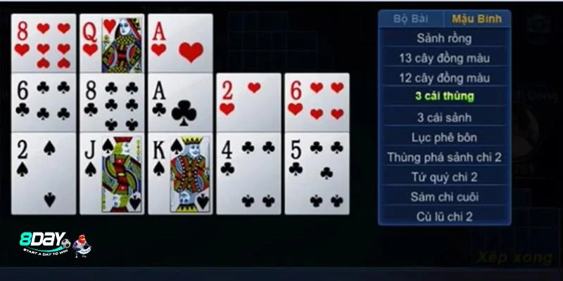 Cược binh xập xám tại 8DAY có lượng người chơi đông đảo.