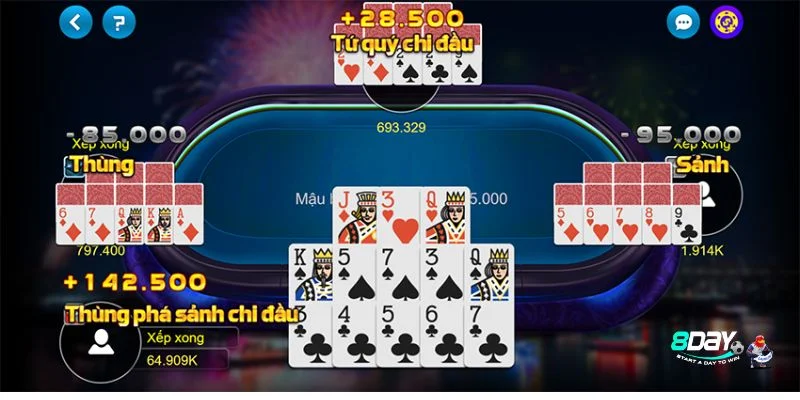 Chia sẻ kinh nghiệm chơi Mậu Binh luôn thắng từ cao thủ 8DAY.